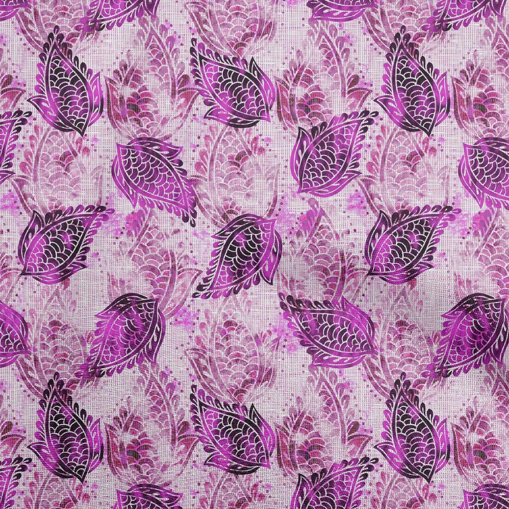 oneOone Cotton Flex Fuschia Pink Fabric Paisley Dress Material Fabric Print Fabric By The Yard 40 Inch