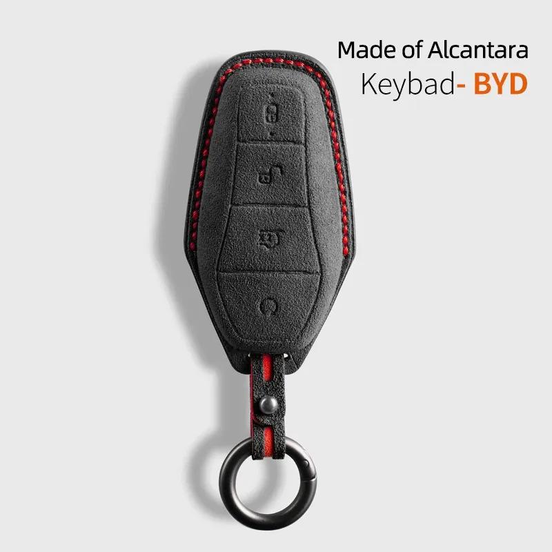 Для BYD EA1 Han EV Qin Song Plus Dmi Yuan Plus Tang Atto 3 EV Чехол для ключа автомобиля Аксессуары Стайлинг Замшевая кожаная крышка для ключа Брелок