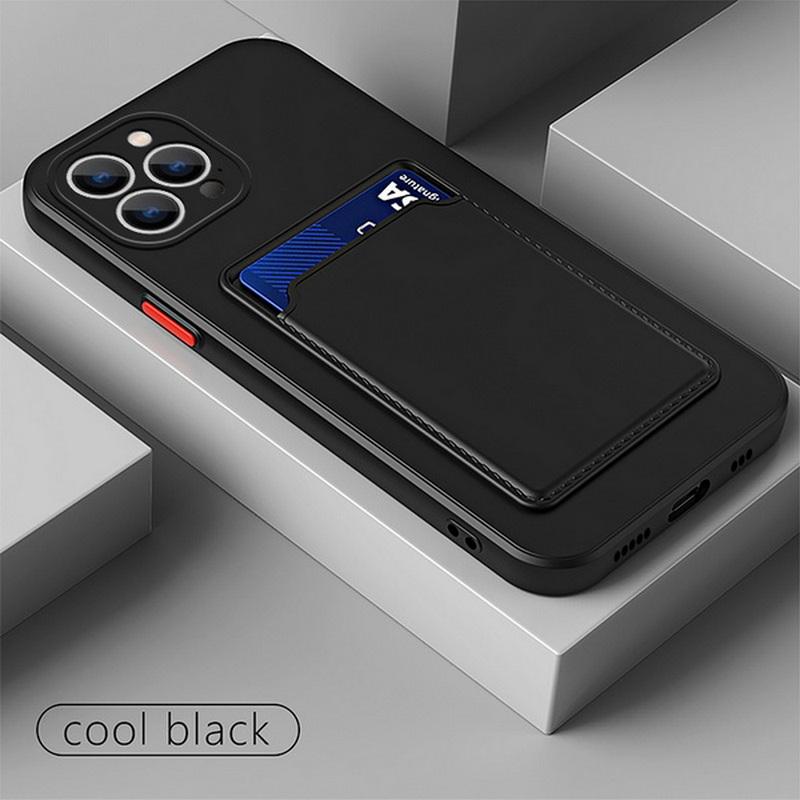 Модный однотонный чехол для телефона с отделением для карт памяти для iPhone 16 Pro 15 14 Pro Max 12 13 12 11 Pro XS XR 8 7 противоударный чехол на заднюю панель