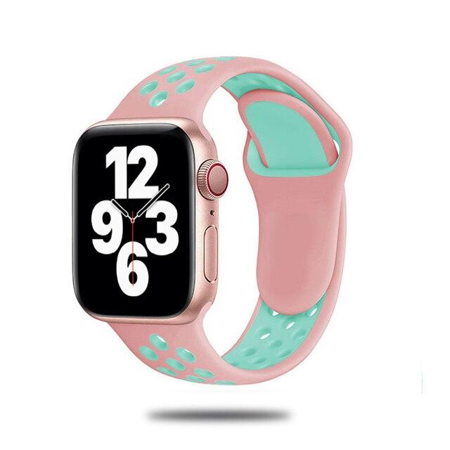 Sport Strap For Apple Watch Band 6 SE 5 4 44mm 45mm 40mm Silicone Breathable Belt Bracelet To iWatch Watchband iWatch Ultra 7 6 5 4 41mm 42mm 38mm