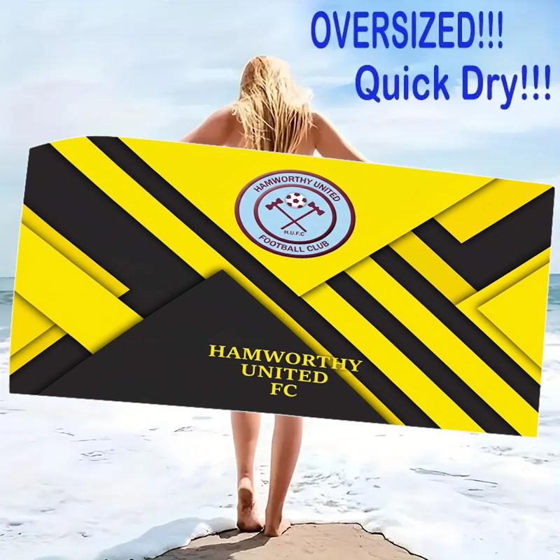 Hamworthy United F.C Print Beach Towel, Large Soft Quick Dry Towel for Beach Camping Swimming
