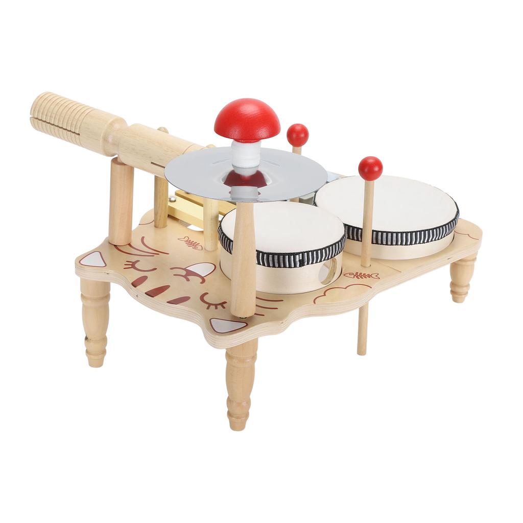 Wooden Musical Drum Set Puzzle Colour Cognition Early Learning Multifunctional Percussion