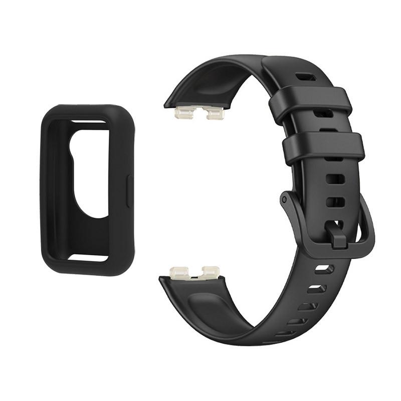 Silicone Strap For Huawei Band 8 9 10 Beacelet With Soft Case Replacement Watchband Accessories