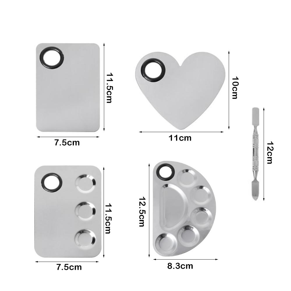 Portable Makeup Color Palette Stainless Steel Foundation Eyeshadow Mixer Palette