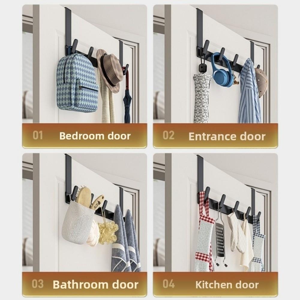 Aluminum Alloy Hanger Hooks 5/6 Hooks Behind Door Hook New Coat Hat Rack  Home Gadgets