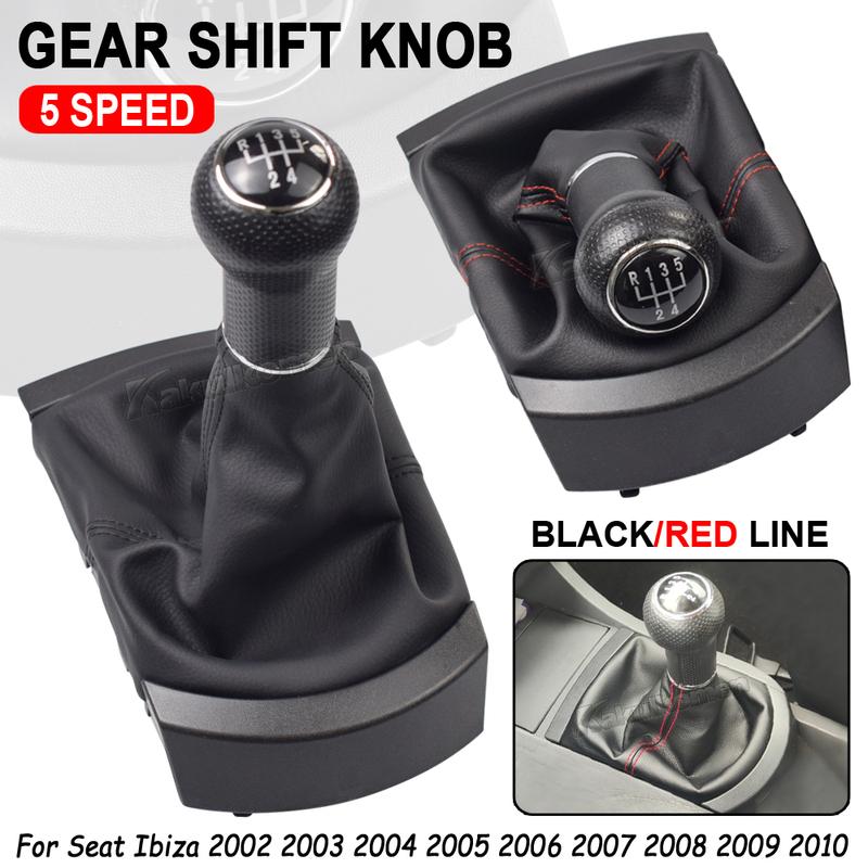 Для SEAT Ibiza 2002 2003 2004 2005 2006 2007 2008 2009 2010 ручка переключения передач кожаные гетры чехол для багажника автомобиля 5 скоростей