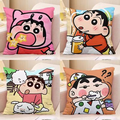 Мультяшные наволочки Crayon Shin-chan, декоративные для дивана, для дома, с двусторонним принтом, квадратные, на подушку для гостиной