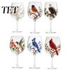 Floral Aesthetic Kitchen Glassware 3D Hummingbird Stemless Goblet, Pattern Elegant Decorative Glass Nature Themed Coffee Mugs Cup, Garden Inspired