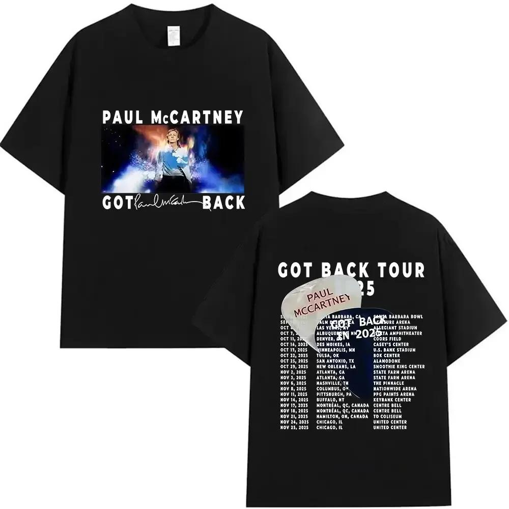 Пол Маккартни Got Back Tour 2025 Новые Графические Футболки Унисекс Винтажные Хип-Хоп Оверсайз Хлопковые Футболки Подарок для Фанатов Уличная Одежда