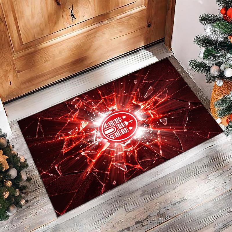 FC St. Pauli Football Print Crystal Velvet Rug, Comfortable Water Absorbent Non Slip Indoor Floor Carpet