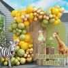 1Set, Safari Park Jungle Balloon Flower Arch Set Tropical Theme Party Supplies Birthday Wedding Graduation Gold White Decoration