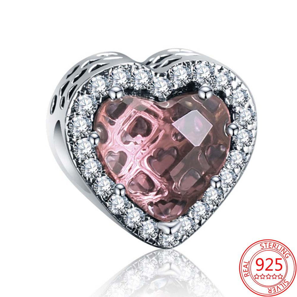 Real 925 Sterling Silver Beaded Best Friend Heart and Key Charm Fit Original Fashion Bracelet Diy Woman 'S Jewelry Gift Making