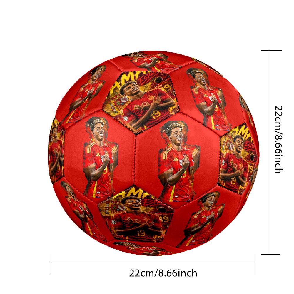 Lamine Yamal's Lamine Yamal Spain Football Size 5 Soccer Football Machine Sewn Indoor/Outdoor Training and Matches Sports Enthusiast Gifts