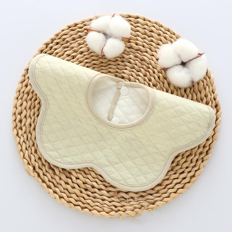 Newborn Baby Color Cotton Simple Cotton Warm Saliva Towel Bib 360 Degree Baby Petal Bib Male and Female Baby Feeding Apron Bib