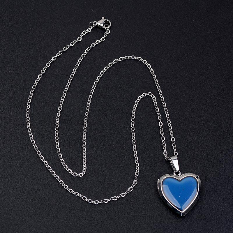 Mood Heart Pendant Necklace Temperature Control Color Change
