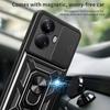 For Realme 10 Pro+ 5G Kickstand Phone Holder Sliding Camera Cover PC+TPU Phone Case