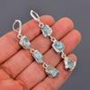 Ларимар Камень Посеребренный Юбилей Электроформованные Подвесные Серьги Подарок Жене V-101