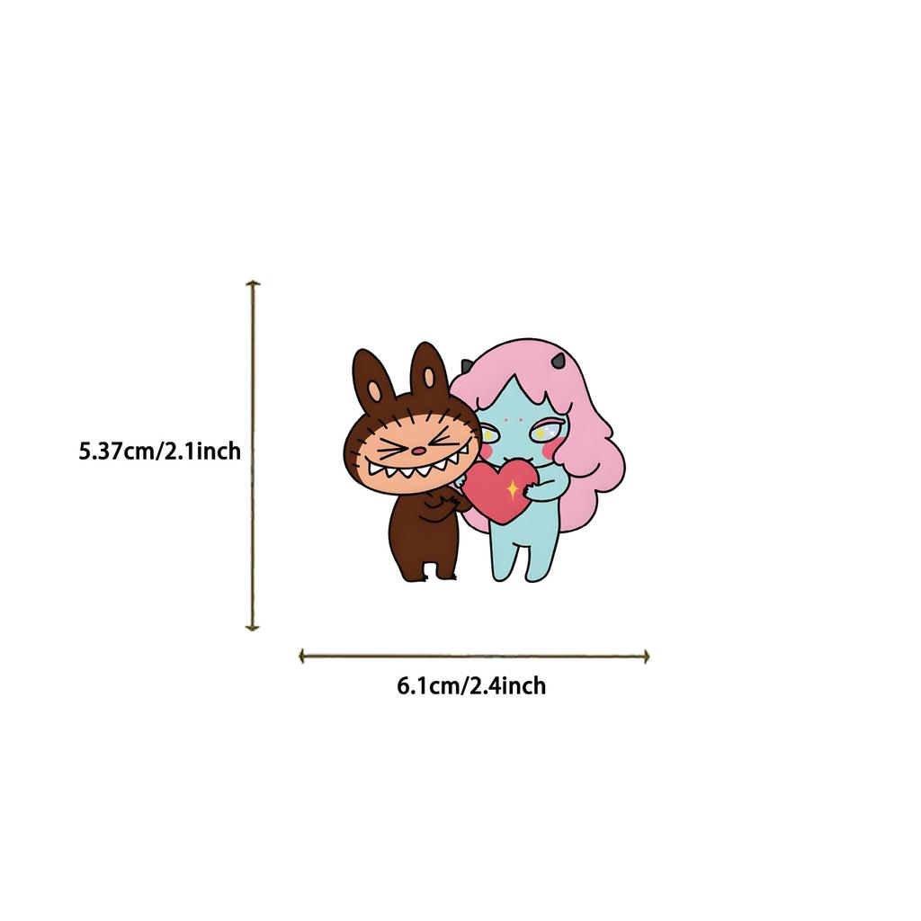 100 шт. Милые наклейки Лабубу Мультяшные Каваи Наклейки для бутылок с водой для детей и подростков, Водонепроницаемые виниловые наклейки, Эстетичные наклейки для ноутбука