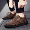Men's Plus Size Velvet-Lined Martin Boots - Mid-Top Casual Outdoor Short Boots for Spring and Autumn