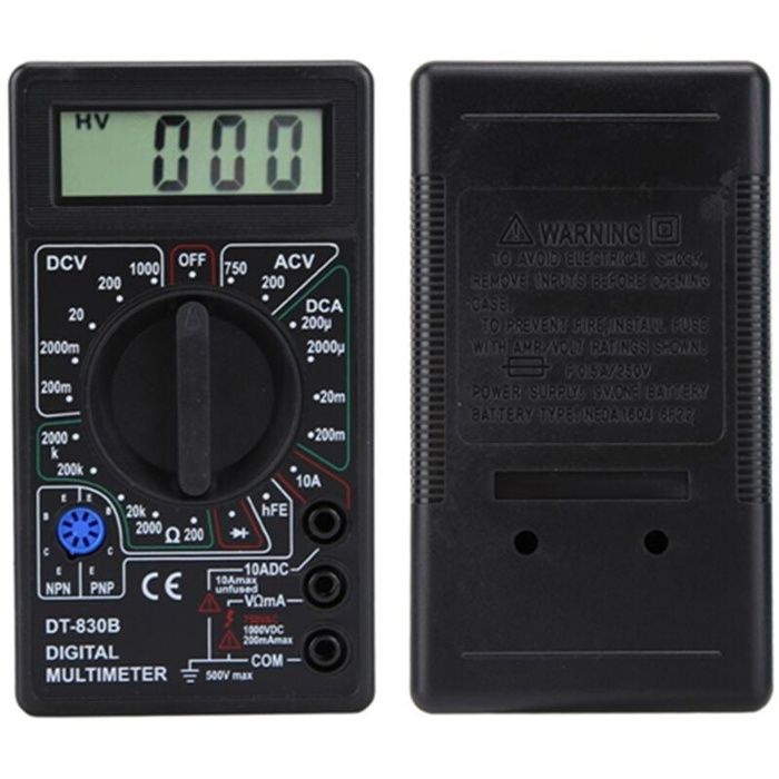 Multimètre numérique LCD Portable multifonctionnel DT-830B, ampèremètre Volt Ohm testeur voltmètre ohmmètre mètreDT-830B noir