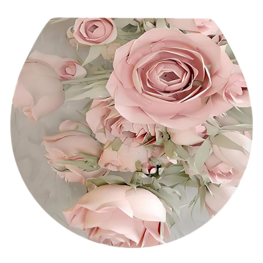 Наклейка-крышка для пьедестала унитаза, Наклейка для туалетного стула, Наклейка для комода, Домашний декор, Декор для ванной комнаты, 3D-наклейки с цветочным видом