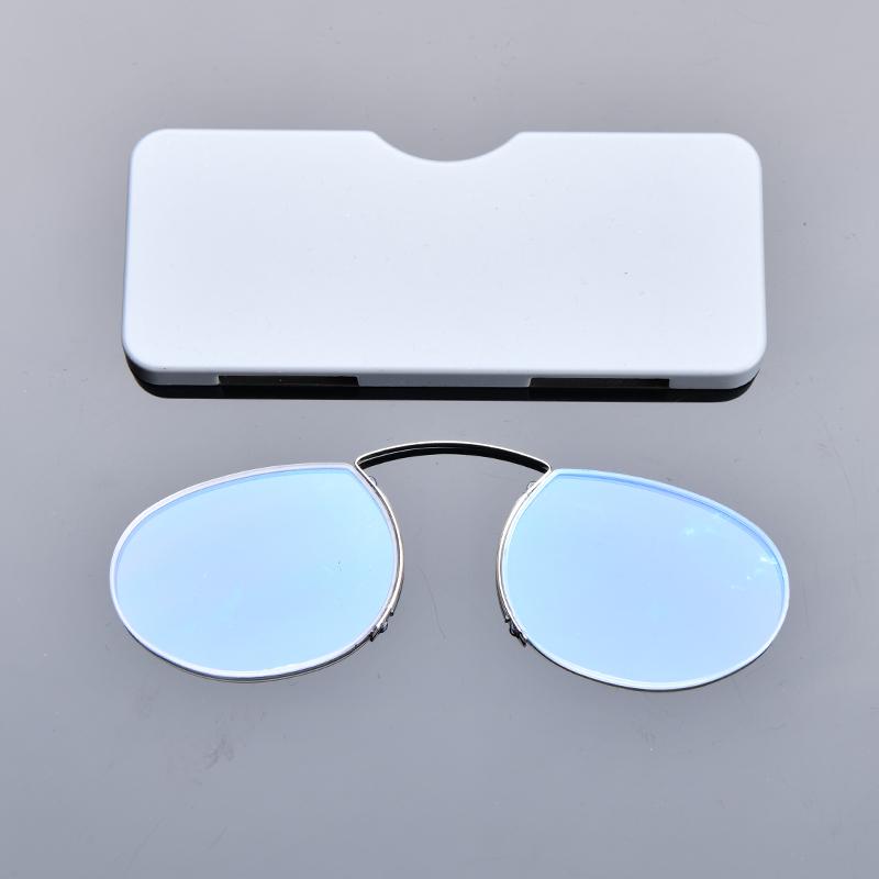 Clip On Nose Reading Glasses Anti Blue Light Presbyopic Glasses Men Portable Eyewear With Legless Case