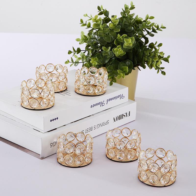 1/2 шт. Хрустальные подсвечники для чайных свечей Стеклянный настольный подсвечник Украшение для дома Стол Спальня Свадебная вечеринка Декор Креативные подарки