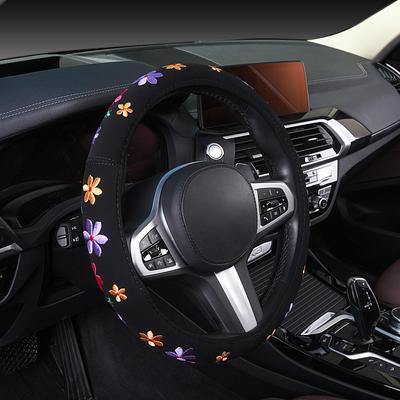 Универсальный чехол на руль автомобиля, чехол на руль для женщин, чехол на колесо с цветочным принтом, автомобильные аксессуары