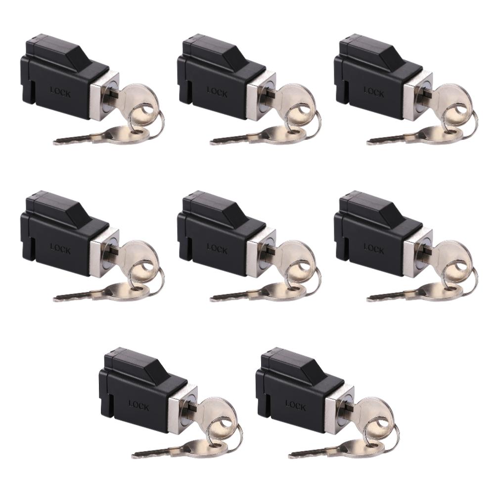 10-1Set Aluminum Alloy Window Locks with 2 Keys Door Window Limit Lock Portable Practical Exquisite Convenient for Family Hotel