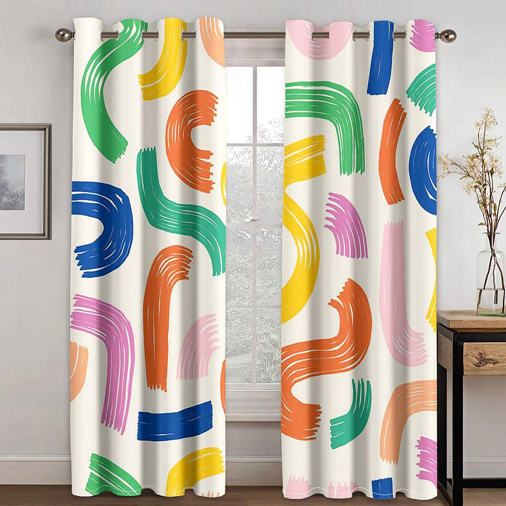Floral Butterfly Print Drapes Grommet Curtains for Bedroom Living Room Decor with Hooks Rod Pocket
