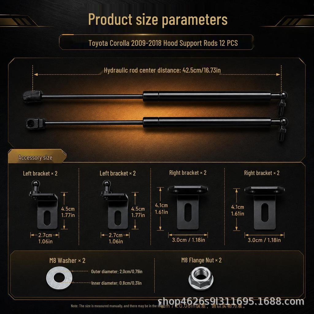 Toyota Corolla 2009-2018 Engine Hood Struts