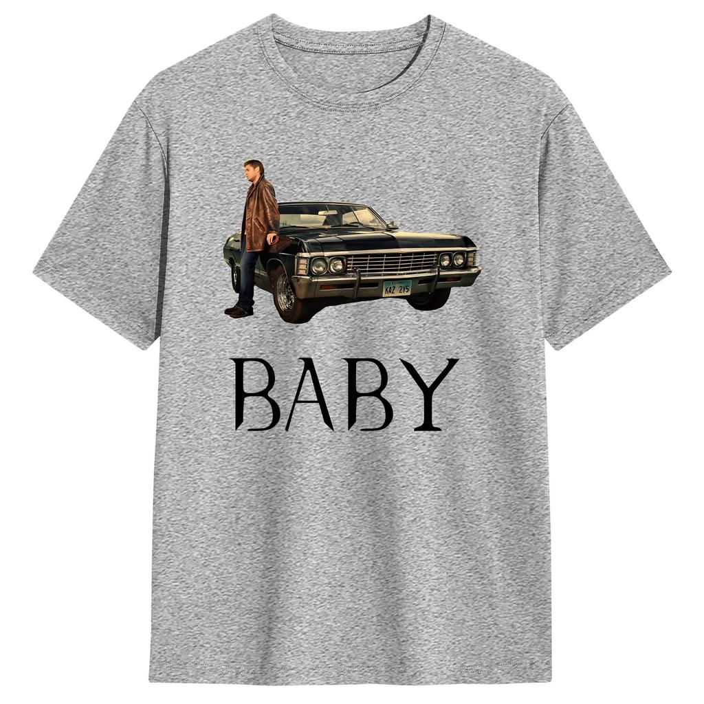 Deans Baby Impala Supernatural T Shirt Summer Cotton TShirts For Mens Hipster Pattern Tshirt Short Sleeves Street Style Tops