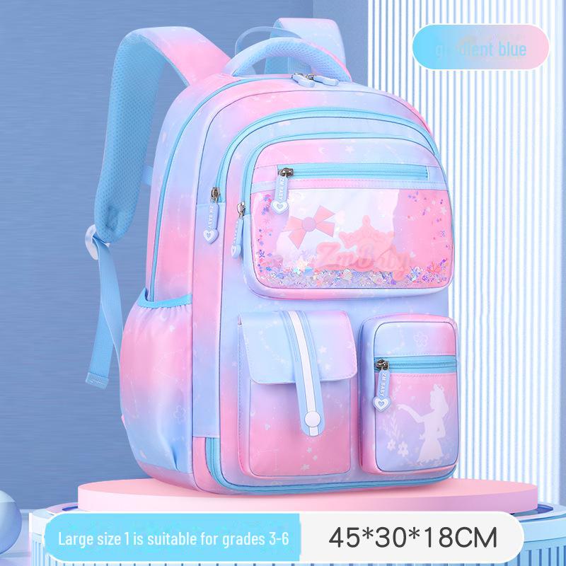 Sesame Gradient Cartoon Backpack for Girls, Grades 1-6