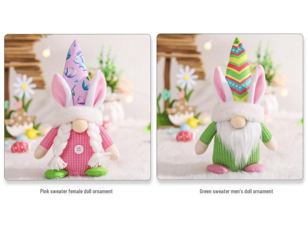 Трансграничная милая пасхальная кукла-гном с ушками кролика для декора вечеринки