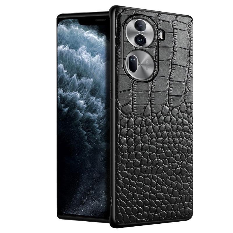 Чехол для телефона OPPO Reno9/9Pro+ из натуральной кожи с крокодиловым узором