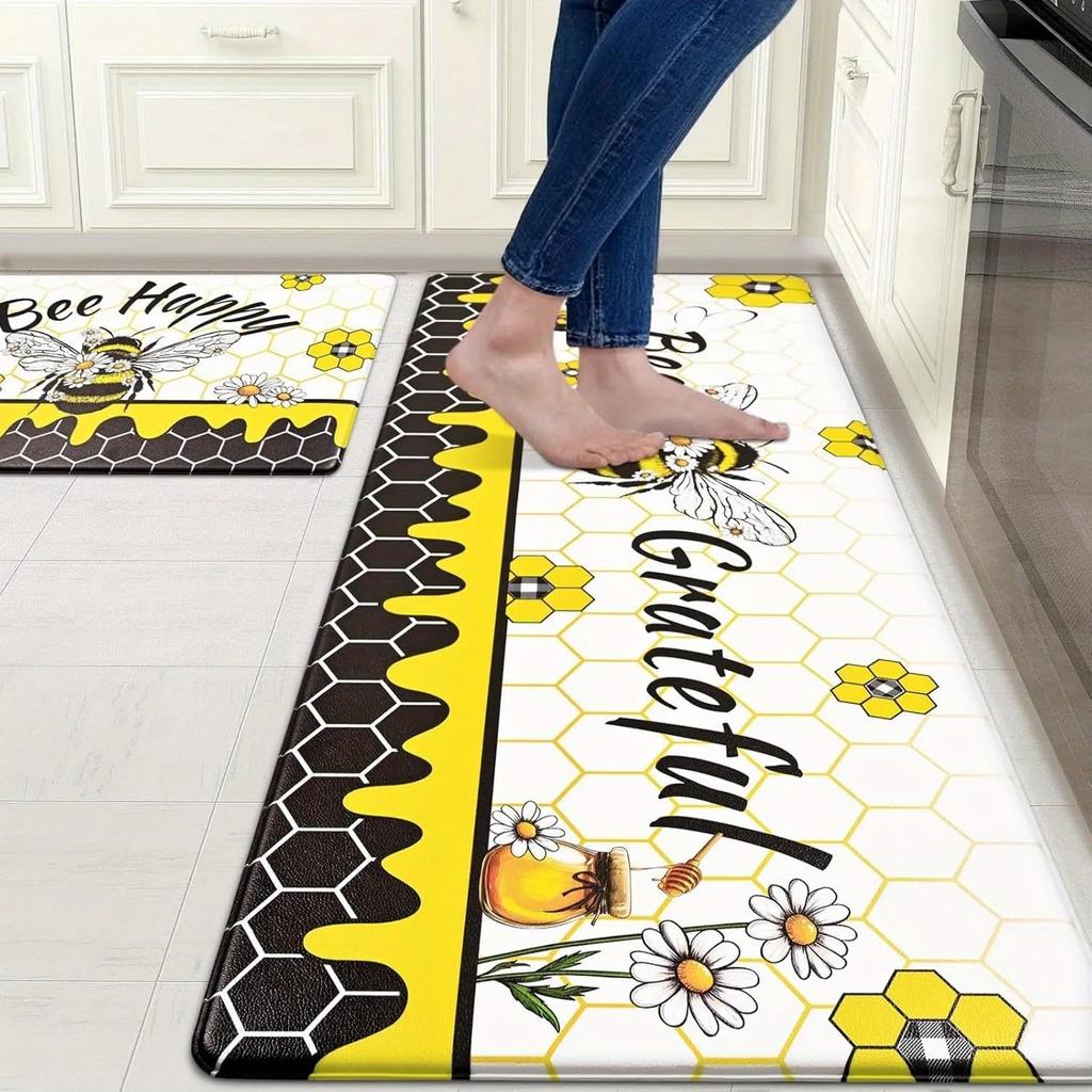 1PC Cowhide Pattern Kitchen Rug Non-Slip Door Mats Pop design Bathroom Rug Bath Mat Carpet for Home Sink Laundry Decor