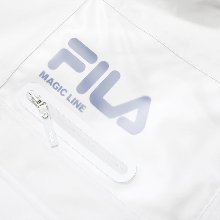 Fila Приталенная куртка-пуховик средней длины с капюшоном и надписью, мужская верхняя одежда, цвет Cool-Stone-White F11M149905F-WT