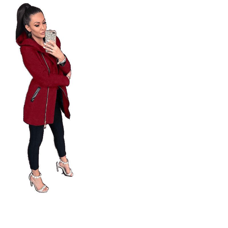 Женская модная толстовка с капюшоном и боковой молнией, на флисовой подкладке, 2024