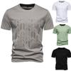 Мужская повседневная свободная футболка с круглым вырезом и коротким рукавом, футболка с вышивкой и принтом для мужчин, летняя дышащая легкая мягкая рубашка, пуловер для работы и отдыха, топ