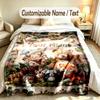 Forest Nature Theme Custom Blanket Personalized Name & Text Customized Soft Warm Throw Blanket Home Decor
