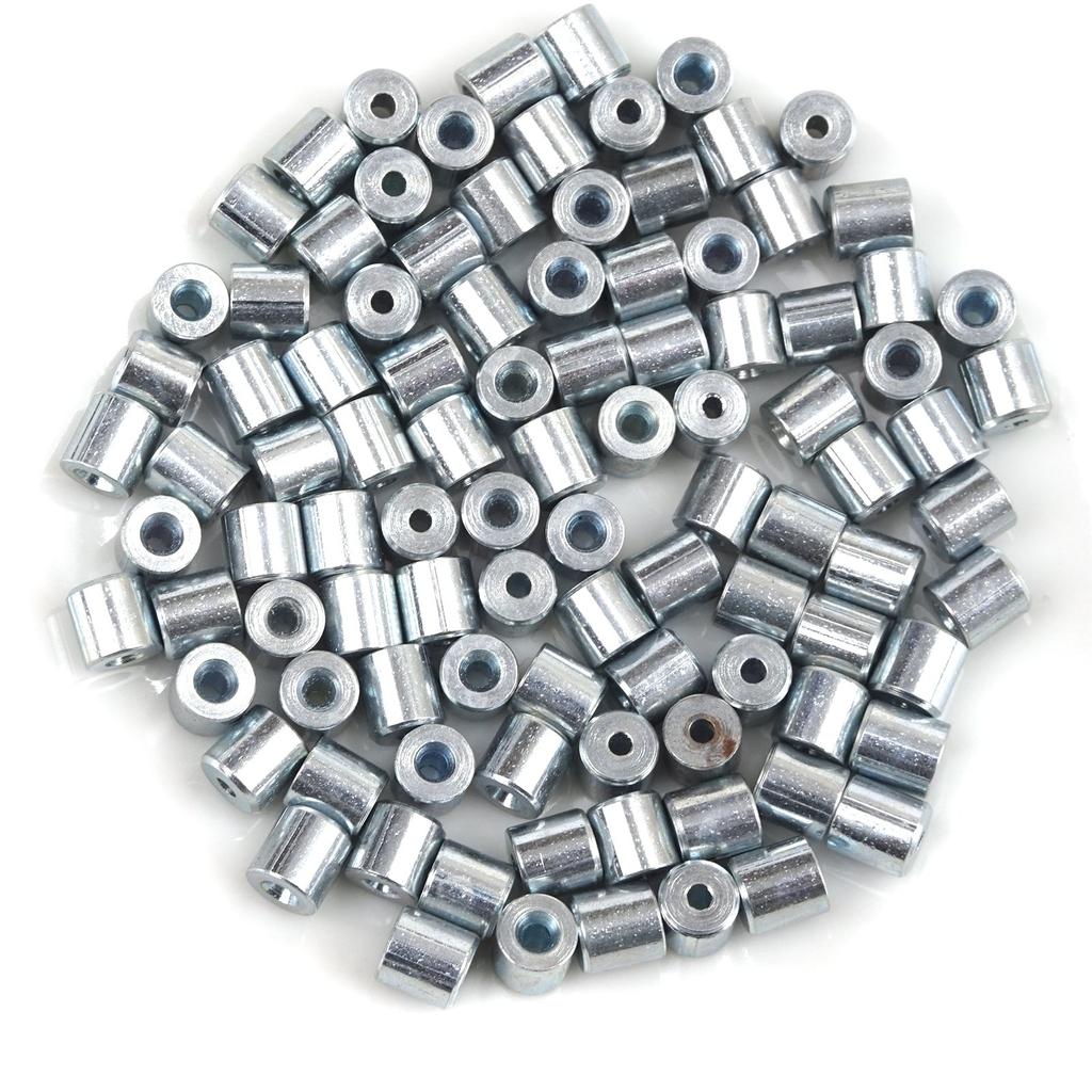 BCR003 100 шт., механизм намотки оконного регулятора, ремонт стального троса, конец троса, фитинг, стопорная втулка, обжимная заклепка 5x5/1,7 мм