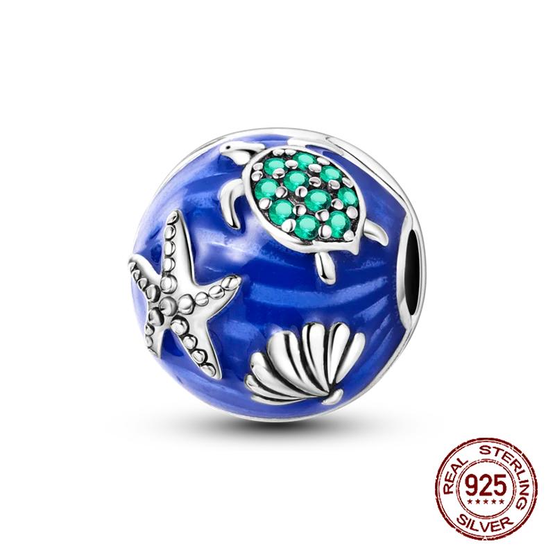 Copper Ocean Theme Turtle Octopus Seashells Charms Beads Fit Original Bracelets Diy Jewelry Making Women