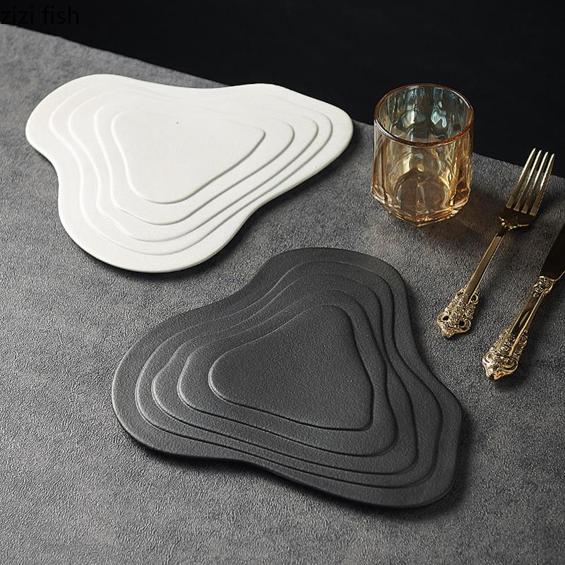 Irregular Terraced Ceramic Dining Plate Solid Color Dessert Plate Snack Plate Sushi Plates Molecular Cooking Creative Tableware