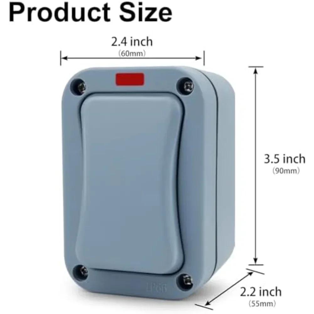Наружный выключатель света 1-клавишный настенный со светодиодным индикатором IP66 Водонепроницаемый для сада и наружного электрооборудования