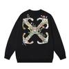 1291 Off-White 2026 Осень/Зима Новый Худи с Круглым Вырезом и Цветочным Узором для Мужчин и Женщин