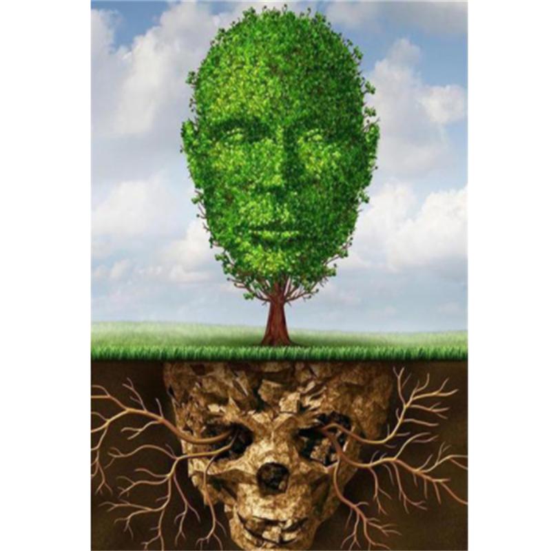 HUACAN 5D алмазная живопись дерево горный хрусталь комплект полная алмазная вышивка пейзаж Алмазная мозаика земля Настенный декор