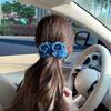 Korean Style Flower Banana Clips Denim Blue Floral Twisted Hair Clip Women Vertical Clip  Girls