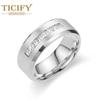 Titanium Steel Men's Ring Fashion Micro -inlaid Vermiculite Square Zircon Finger Ring Handle
