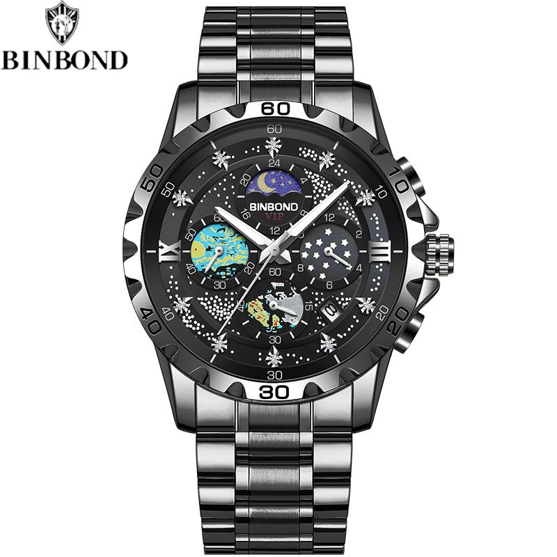Luxury Quartz Men Watch Date Waterproof Chronograph Luminous Stainless Steel Wristwatch Fashion Business Man Watches