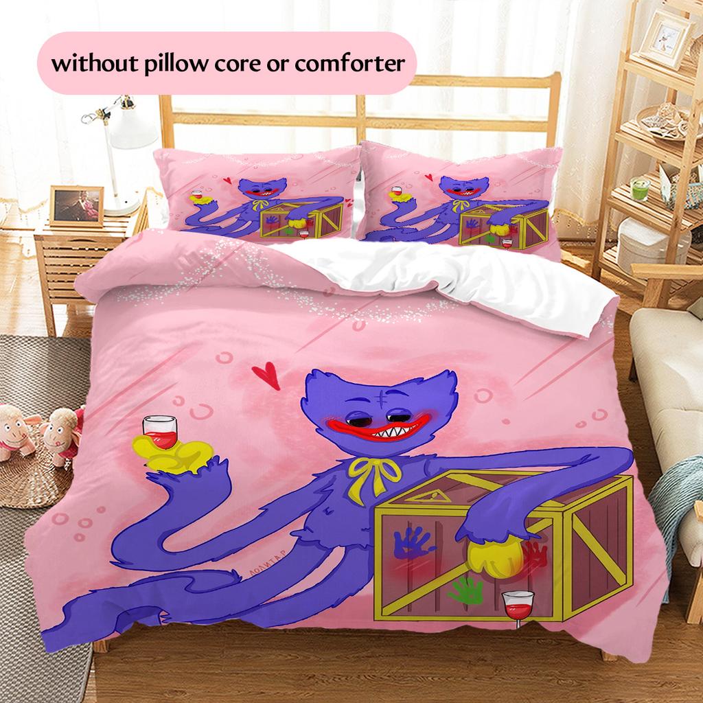 Wogi Pattern Bedding Quilt Set Home Decoration Gift (1 * duvet cover + 2 * pillowcase without core)